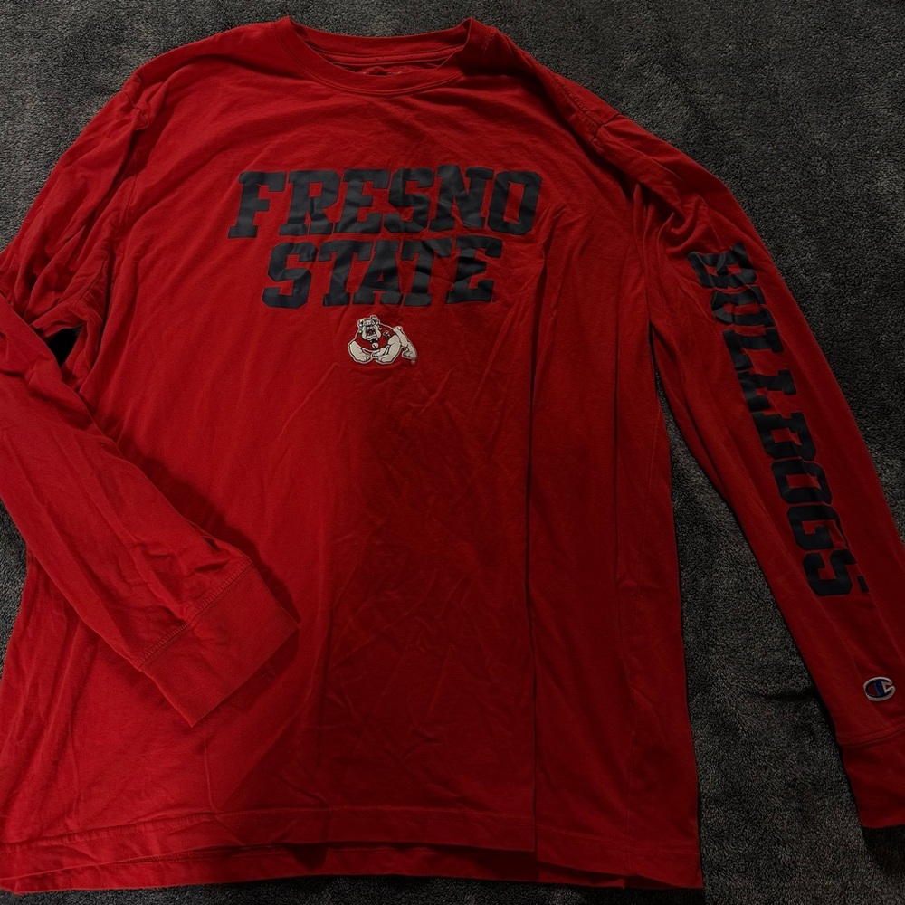 Champion Red Fresno State Long Sleeve Tee